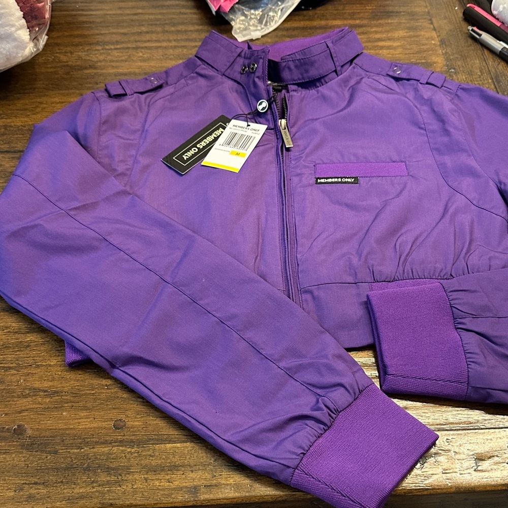 Members Only Purple Cropped Jacket